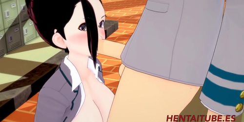 Boku No hero hentai - Momo gives Deku a blowjob and is discovered by Uraraka (Kim Triple X)