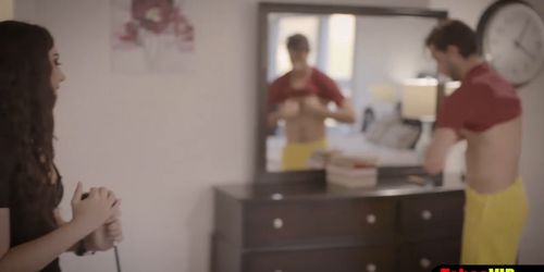 Teen and BFF trick mean stepbro into fucking stepsister (Carolina Sweets, Whitney Wright)