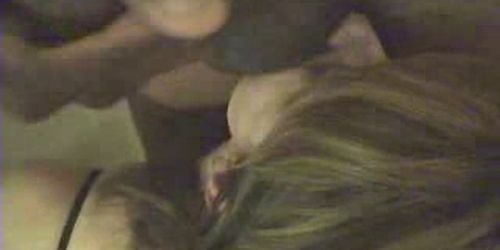White wife whore eats black cock and cum