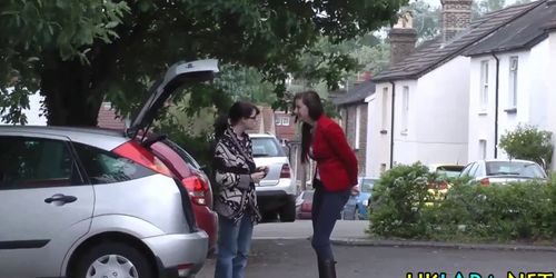 Teen in heels sucks rod