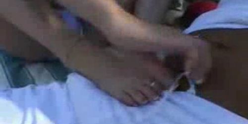Cute Teen Does A Great Footjob