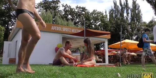 HUNT4K. Beautiful girl nicely assfucked for money in public park