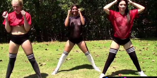 Teen footballer bitches seduced and fucked their coach (Mandy Sky, Sophia Leone, Tiffany Watson)