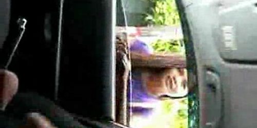 Public masturbator in car exhibition, helping girl