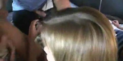 hot girl fucks three lucky guys in the back of van