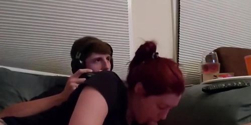 Pawg gf blowing my brains out while I play video games! Hardcore deepthroat!