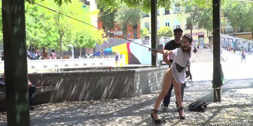 Busty slave deep throat banged in public (Zenda Sexy)