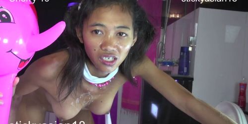 STICKYASIAN18/ - Petite Cherry loves fucking in the bathroom