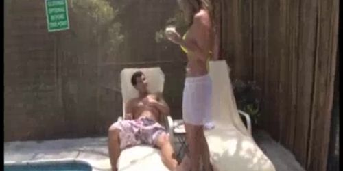 OVER FORTY HANDJOBS - Milf Demands He Should Wear Sunlotion And Finds His Boner