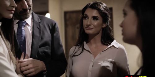 MILF mom shows to bisex teens how to fuck dads big cock (Avi Love, Gia Paige, Silvia Saige)