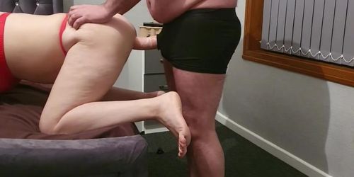 Step mom can't handle 12 inch of dick from step son for screw 