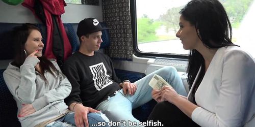Foursome Sex in Public TRAIN (Alex Black)