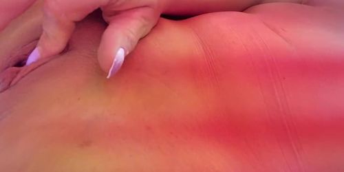 Oiled Up Hot Blonde Milf With Fake Tits Plays With Clit In Public Tanning Bed