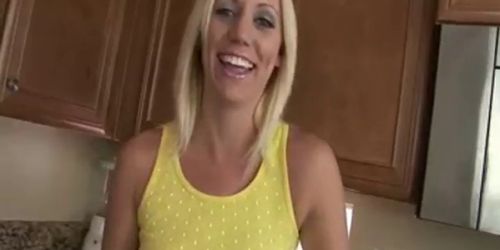 Blonde Teen Drinks Milkshake From Her Asshole