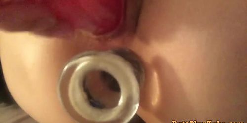 Submissive Anal Slut Glass Butt Plug DP