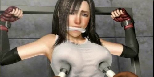 Tied up animated cutie gets rubbed - video 1