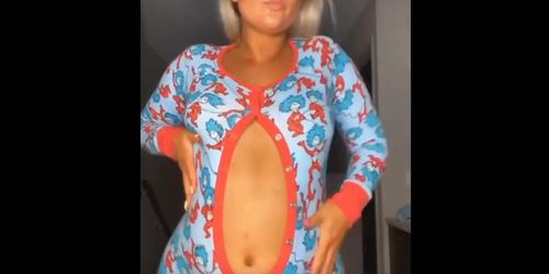 Big Belly Girl in Onesie
