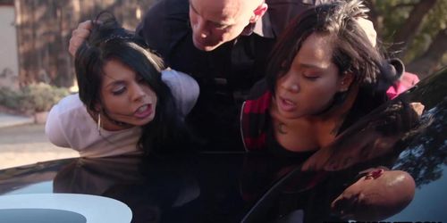 Two ethnic teens busted by a cop who had his way with them (Gina Valentino, Honey Gold)