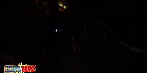 Rough interracial threesome with hot and busty female cops and big black cocked stud