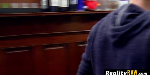 Redhead couple arrives to the Swinger Mansion to fuck in a big orgy at the red room