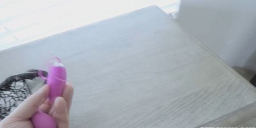 Remote control vibrator made stepmom cums hard