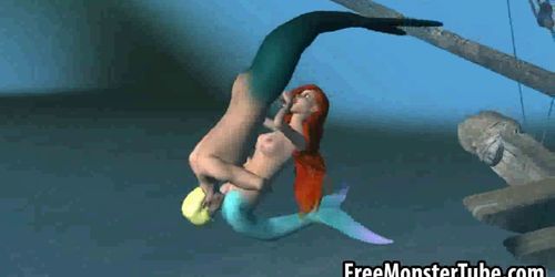 Naked Mermaid Sex - 3D Ariel from the Little Mermaid gets fucked hard - Tnaflix.com