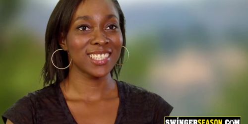 Black swinger couple is ready for a steamy interracial orgy
