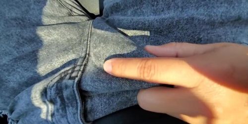 Hottest Road Trip Handjob while Driving, She Edges and Jerks Out a Moaning Cumshot