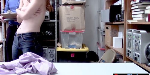 Skinny blonde teen thief has to fuck for her freedom (Izzy Lush)