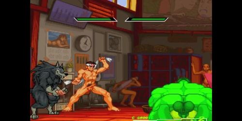 M.U.G.E.N.r-18 DEUX Presents Hulk's 4 on 1 Bareback Battle at the Bathhouse (Barbora Vee)