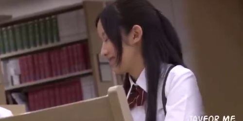 School girl in library forced to suck