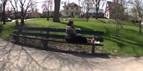 Bare soles on bench