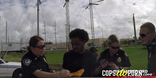 The MILF patrol will screw hard with this black criminal after arrest him. (Jane Black, Joslyn Jane)