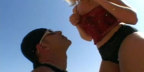 Missy Monroe gives the shaft to a guy