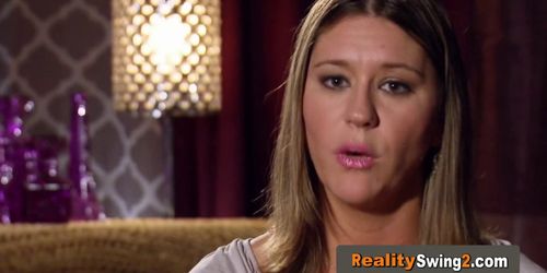 Hot swinger milf breaks the ice exposing her desires and playing naughty with the members of the gro