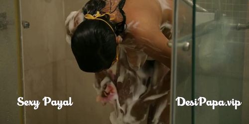 desi south indian girl young bhabhi Payal in bathroom taking shower and masturbation
