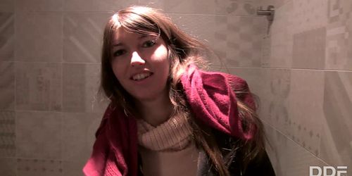 ONLY BLOWJOB - Naughty Babe goes with Stranger for Toilet Blowjob while shopping (Susan Ayn)