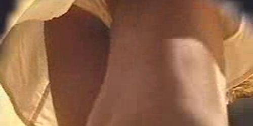 Upskirt - teen girl in white panties