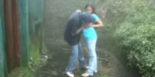 Outdoor Public Suck Fuck Rain - video 1