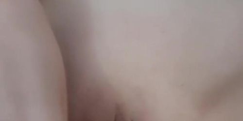 Big blue dildo is inserted into my vagina to stretch it well and clit mastrubation
