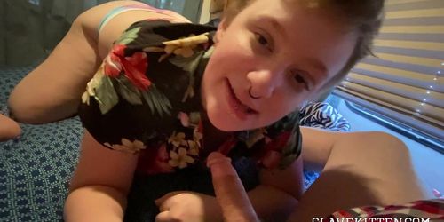 Horny in the Morning! Surprise Sex, Dangerous Spiky Piercing Blowjob & First Time Facial Cumshot