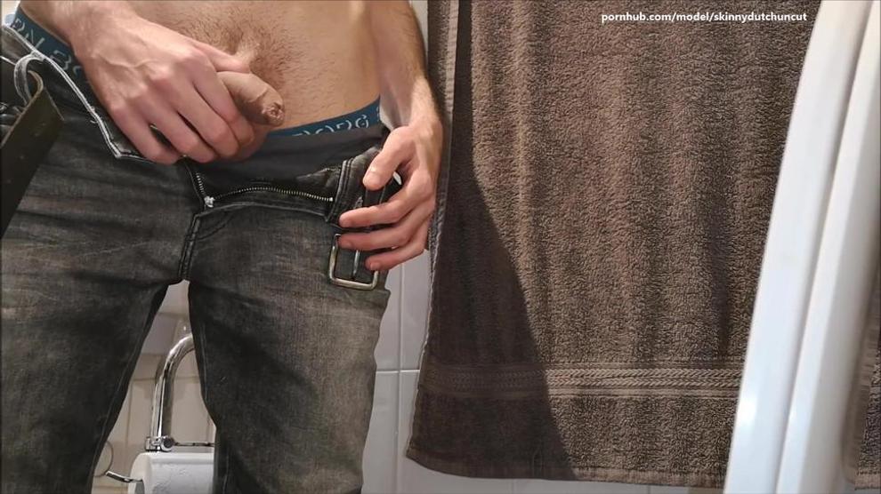 Uncut Guy Sdu In Petite Jeans Captured Pissing - Foreskin Pee