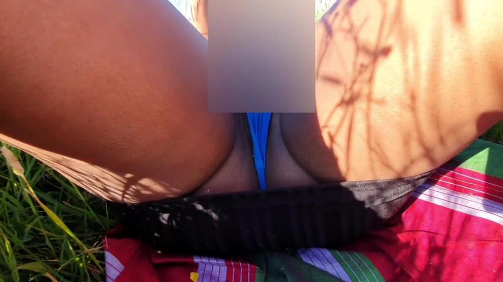 Sexy Ebony Voyuer Flashing In A Public Park Upskirt Pussy Slip Thong