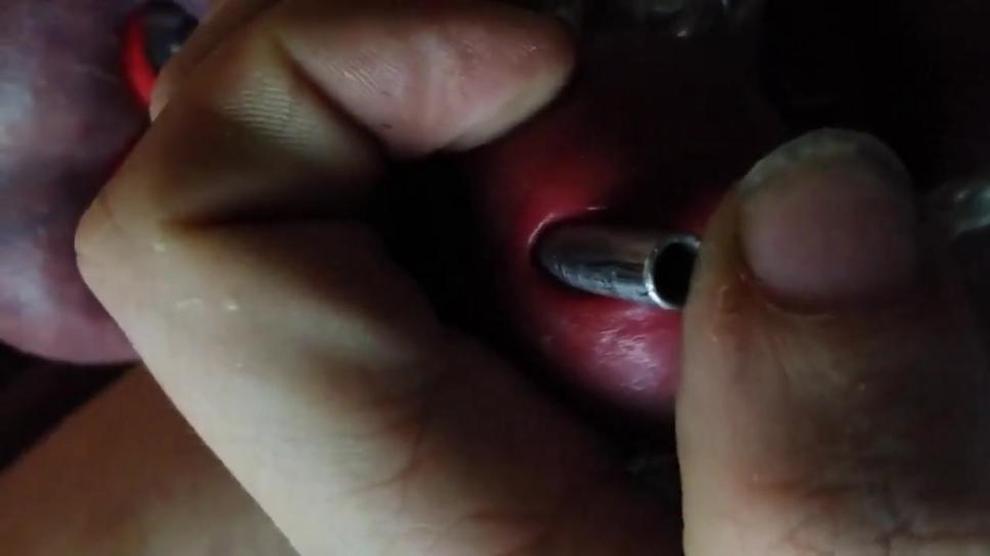 Cbt With A Stainless Tube Clamps On Balls And Super Glue Porn Videos 9702