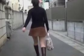 Stalker uncovered her ass like a pro skirt sharker