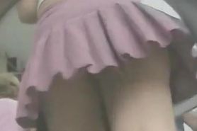 Gorgeous blonde has a hidden cam up her skirt
