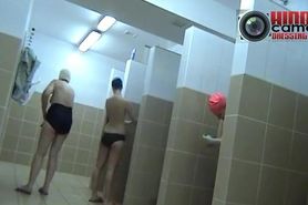 Hidden voyeur cam xxx video from a busy showers room