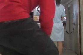 Japanese nurse is getting kinkily sharked in public