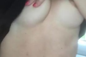Sexy amateur showing off her boobs and pussy