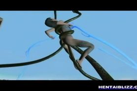 3d animated hentai slut rough fucked by snake monster